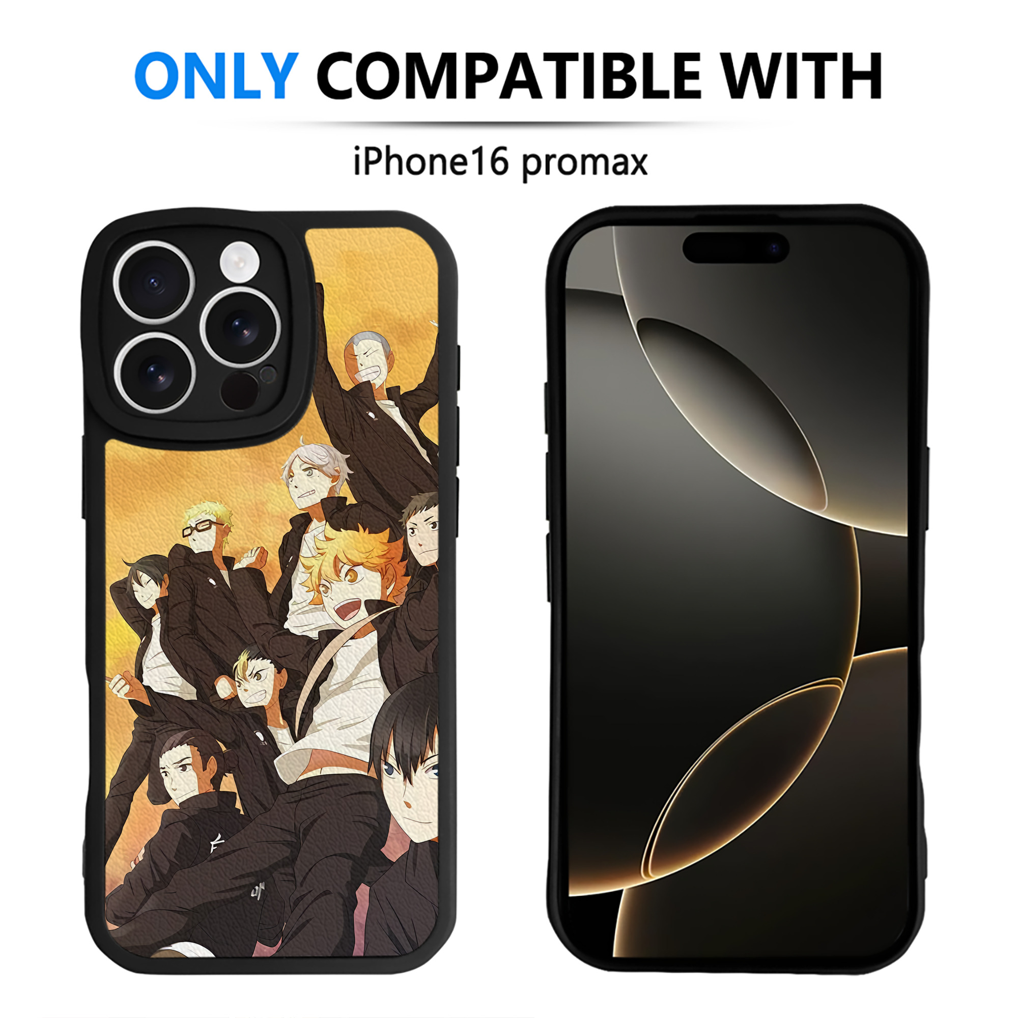 （画像用） ハイキュー!! Haikyu!! 【iPhone 16シリーズ対応】シリコンスマホケース（レザー調） 材質：シリコン